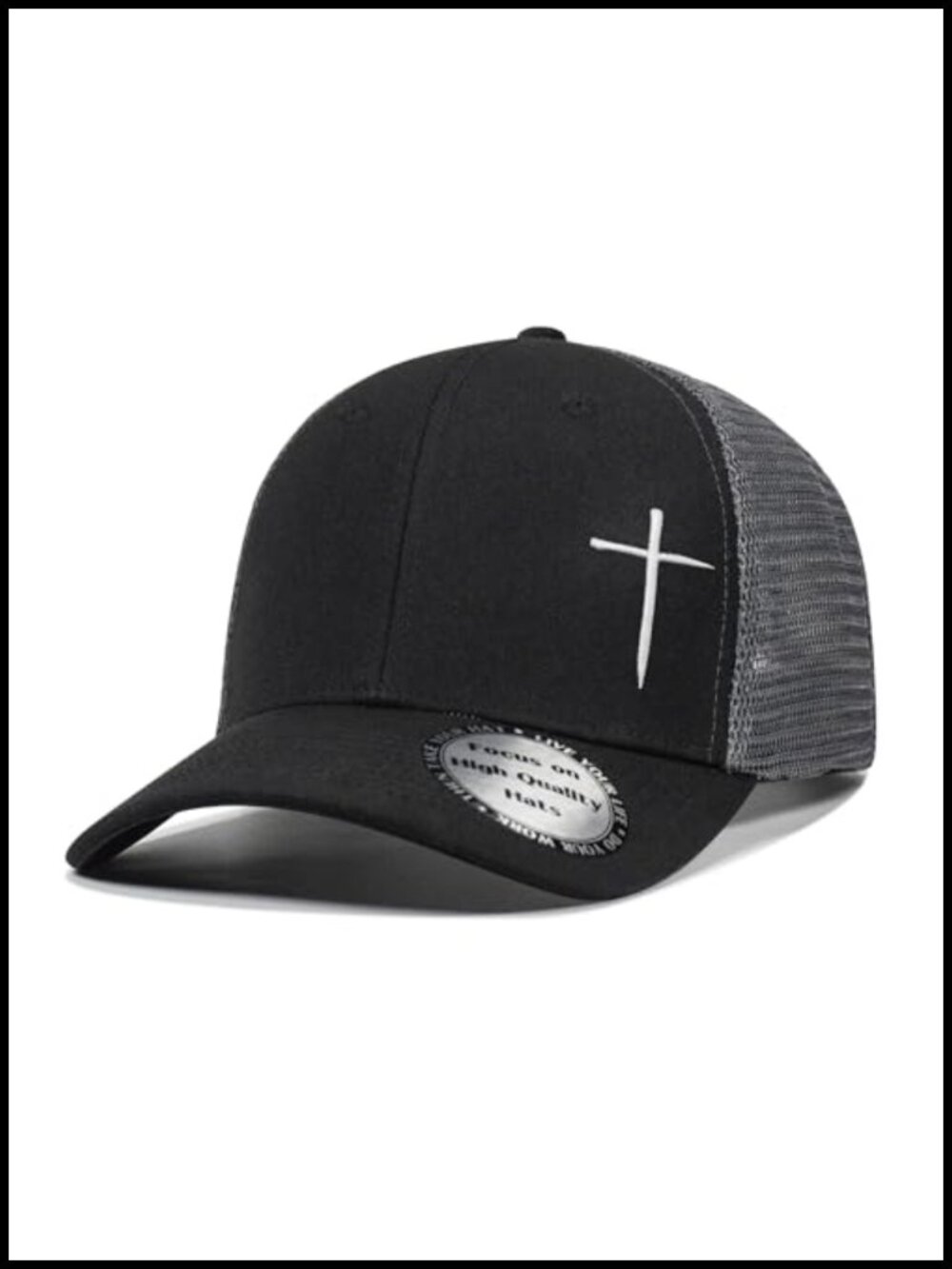 Christian Cross Jesus Hat Embroidered Baseball Cap Adjustable Strapback